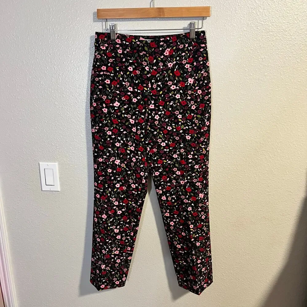 Kate Spade Boho Floral Cigarette Pants Size 4